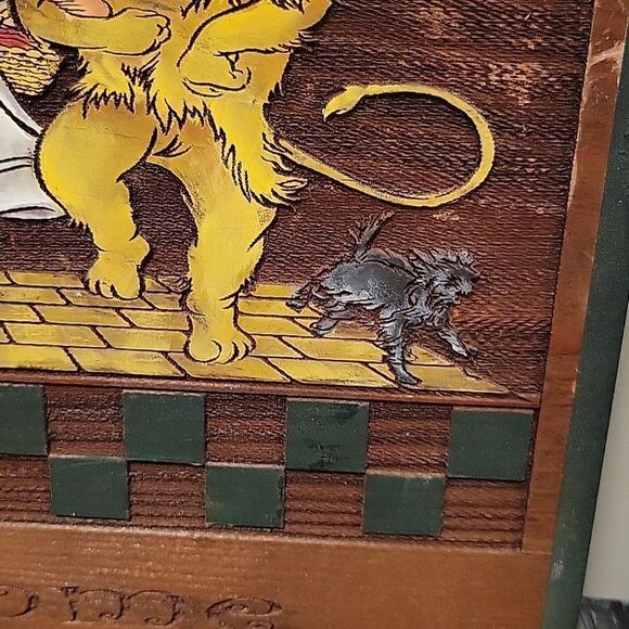 Vtg Wizard of Oz  Follow The Yellow Brick Road Lazer Cut Wood Welcome Wall Sign - Picture 5 of 8